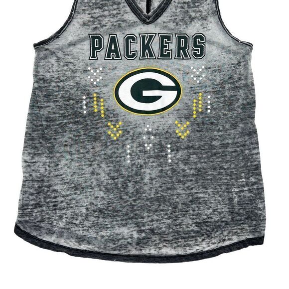 NFL Tank Top Women's Size Large Green Bay Packers Football Burn Out Summer Tank - Picture 4 of 10